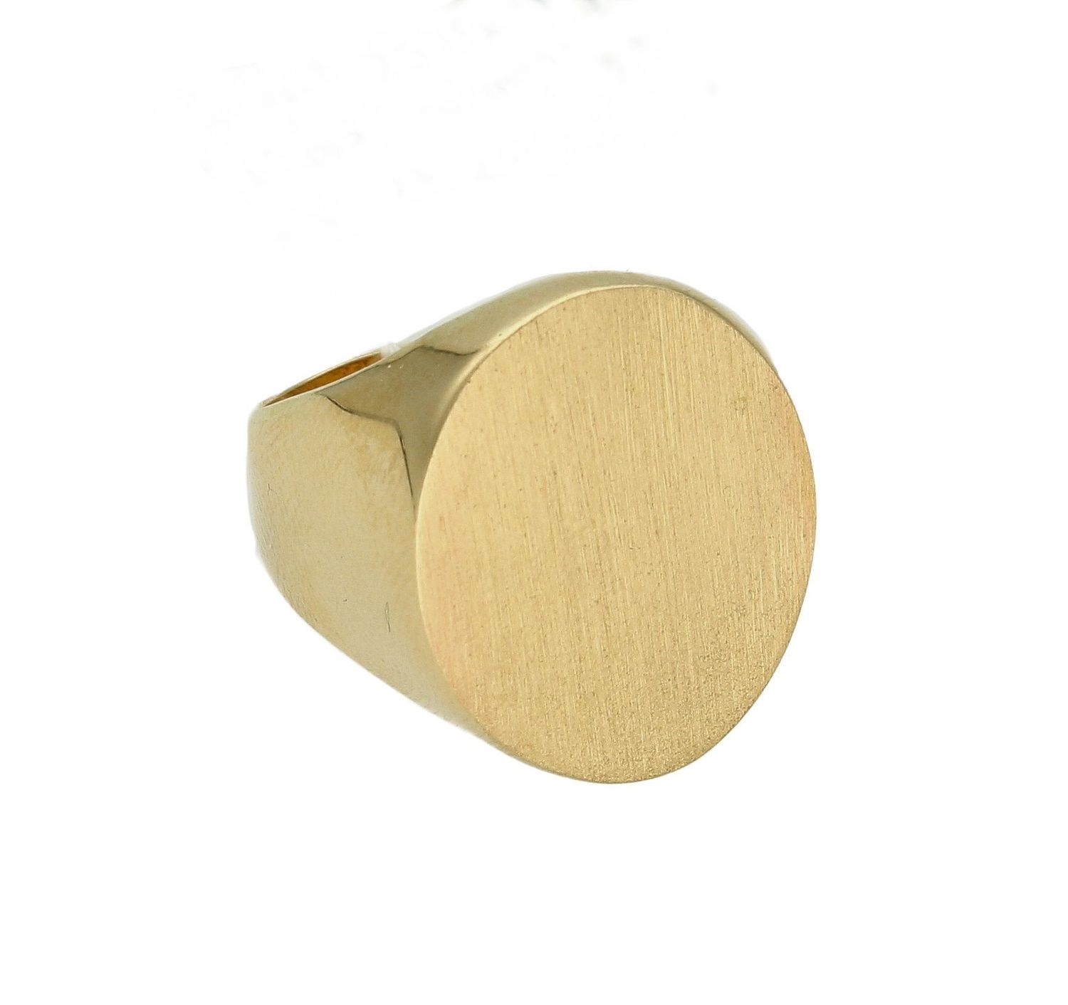 Złoty pierścionek 585 sygnet z matową górą B6OMPE3817 GN AN204620. Damski pierścionek w formie sygnetu sygnet wykonany z 16 karatowego żółtego złota z owalną, zmatowioną górą. Biżuteria idealna na wszelkie okazje (1).jpg